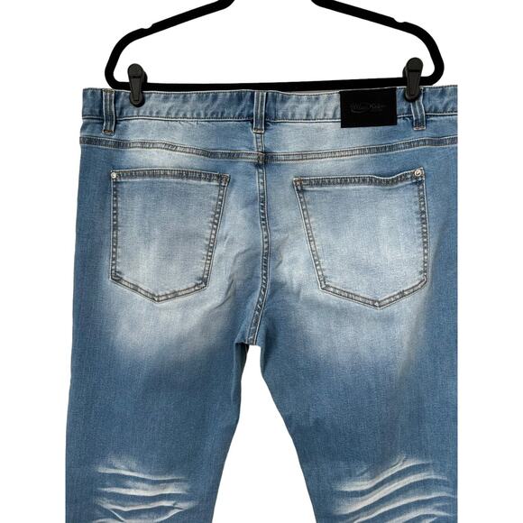 Mackeen Jeans Mens Size 40 Nite Market Button Fly Denim Skulls Flames Mohawk - Picture 6 of 16